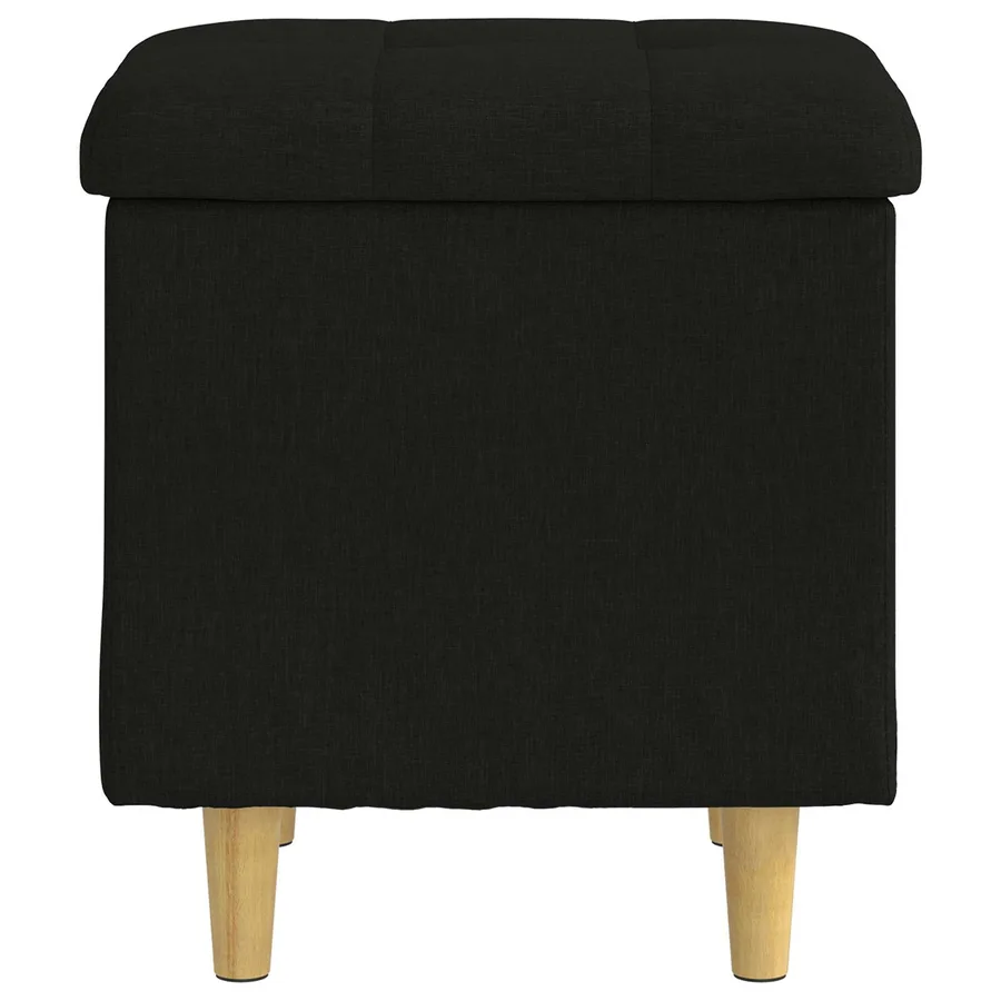 Pouf de rangement avec coussin Noir 40 x 40 x 45 cm tissu - 6