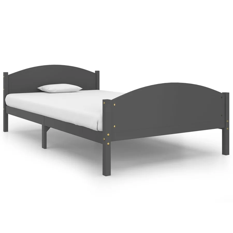 Cadre de lit sans matelas gris foncé pin massif 120x200 cm - 2