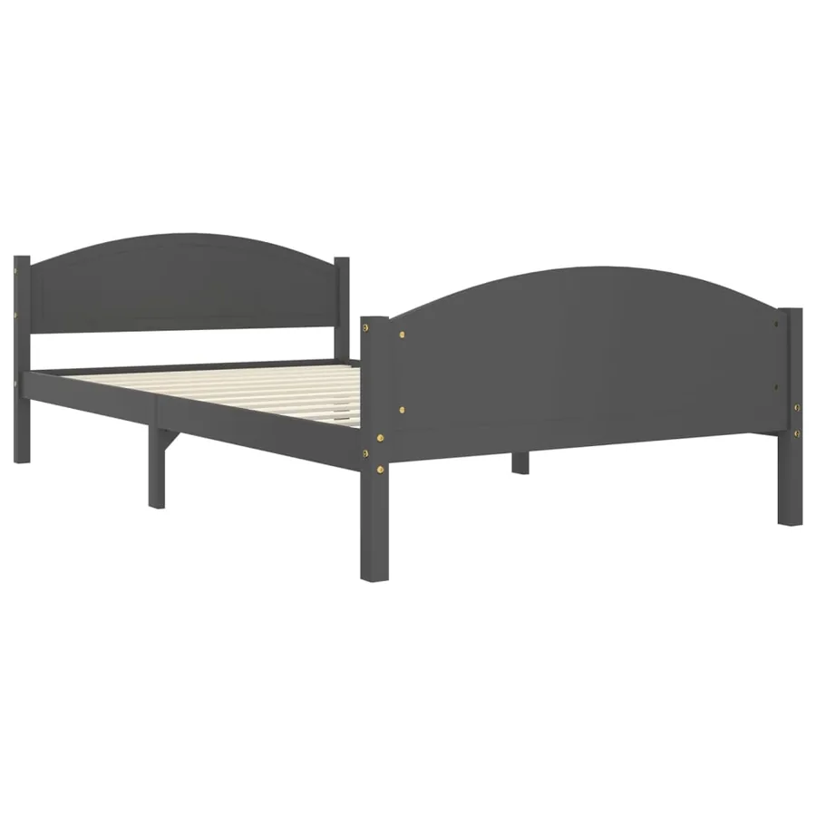Cadre de lit sans matelas gris foncé pin massif 120x200 cm - 3