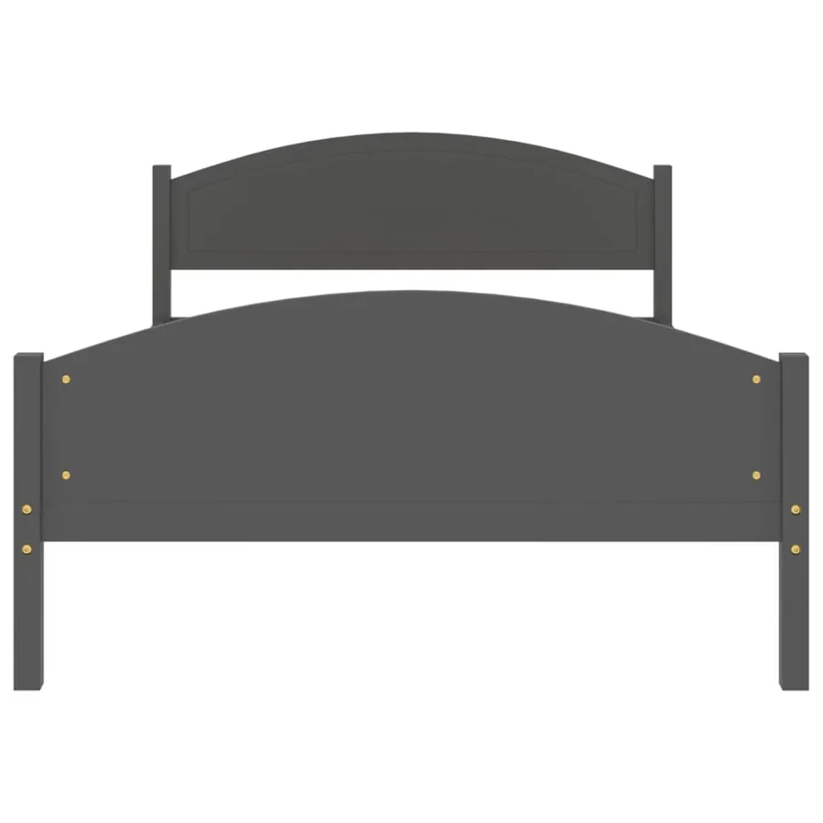 Cadre de lit sans matelas gris foncé pin massif 120x200 cm - 4