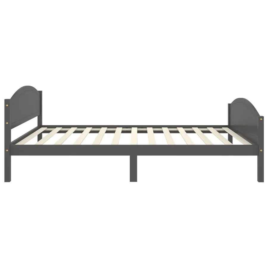 Cadre de lit sans matelas gris foncé pin massif 120x200 cm - 5