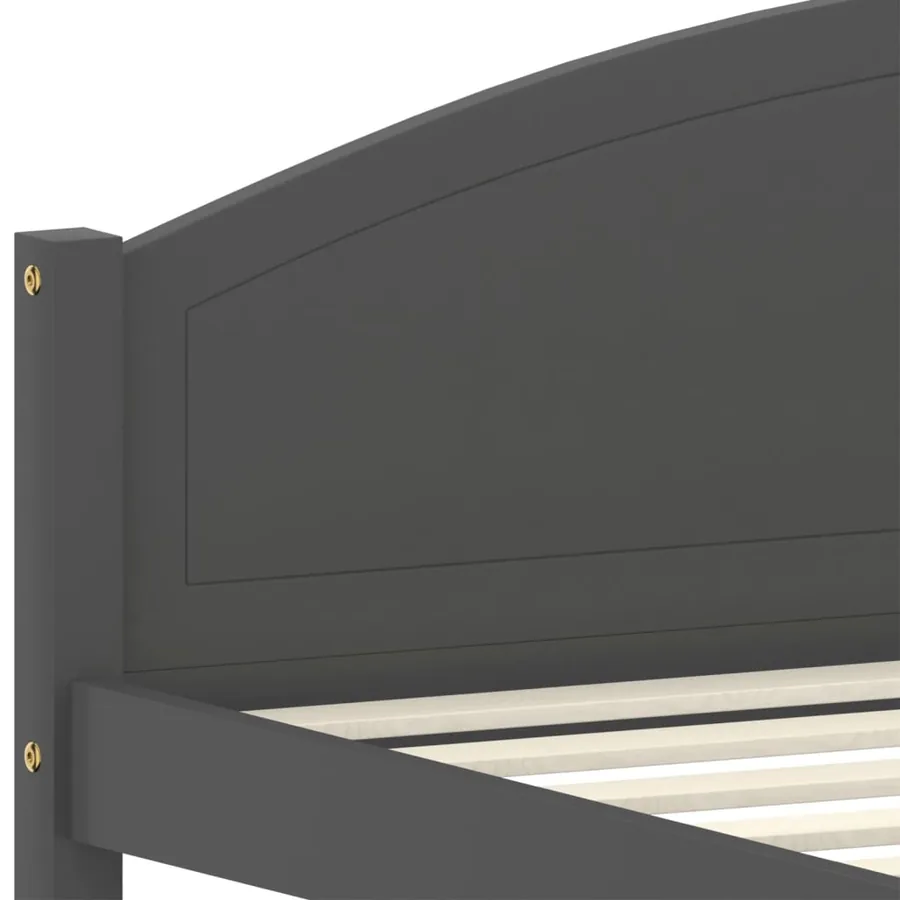 Cadre de lit sans matelas gris foncé pin massif 120x200 cm - 6