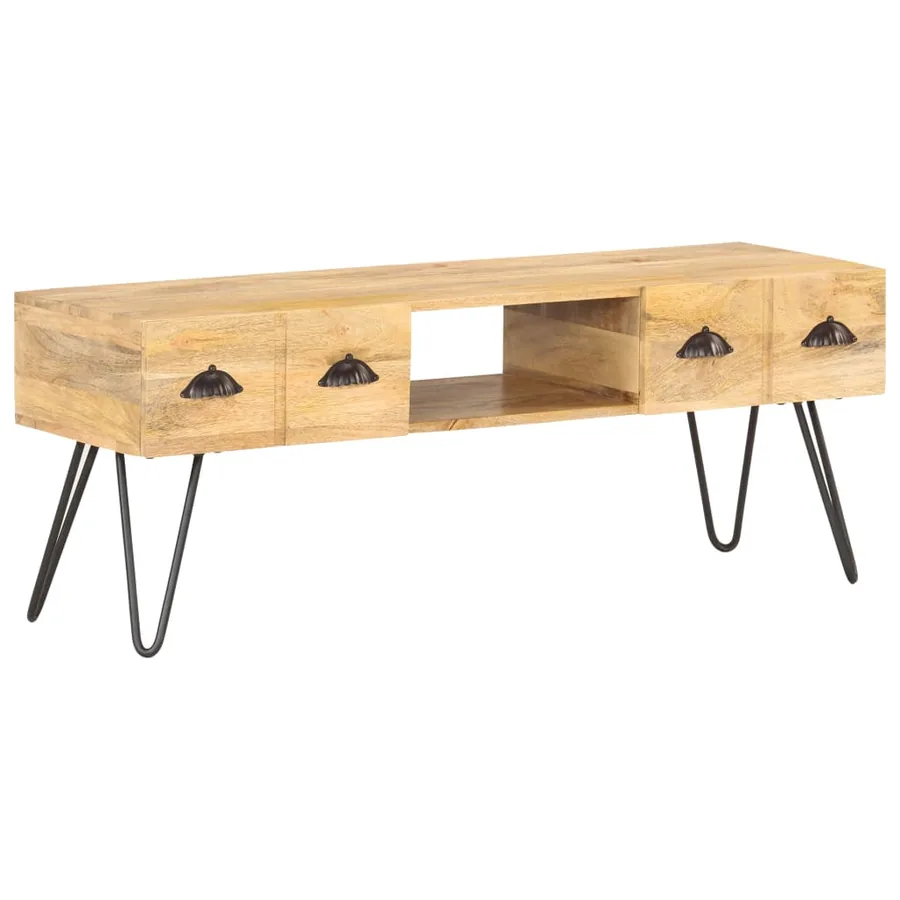 Meuble TV 120x35x45 cm Bois solide de manguier - 8