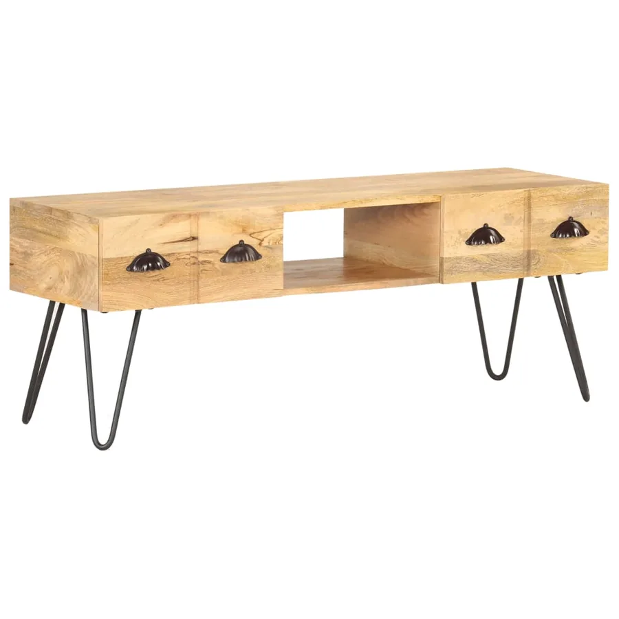 Meuble TV 120x35x45 cm Bois solide de manguier - 9
