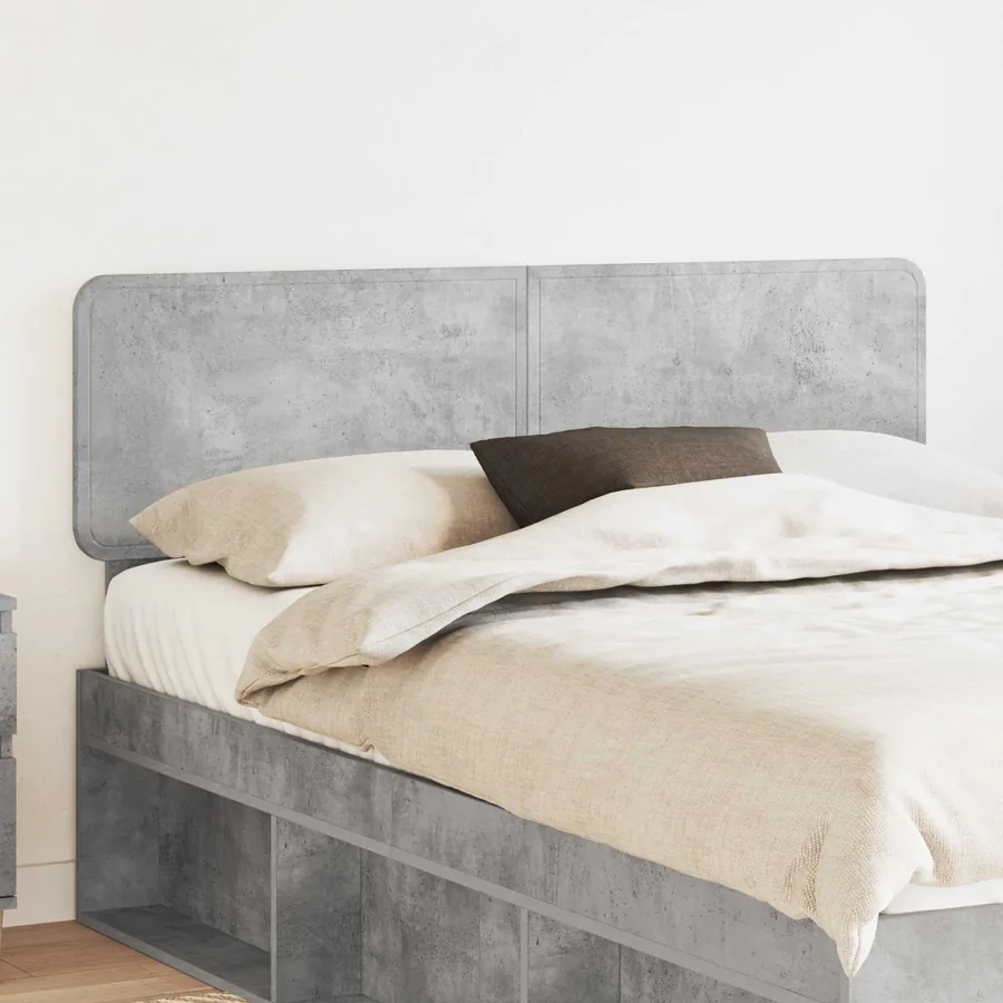 Tête de lit Gris béton Bois d'ingénierie