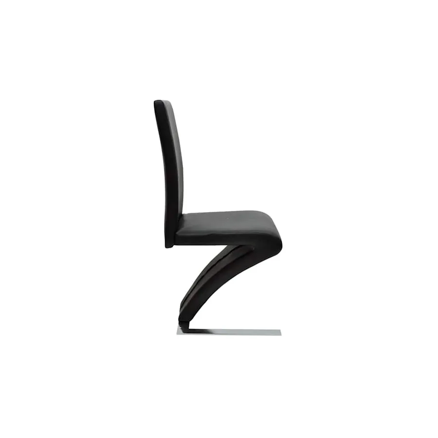 Chaises à manger lot de 2 noir similicuir - 5
