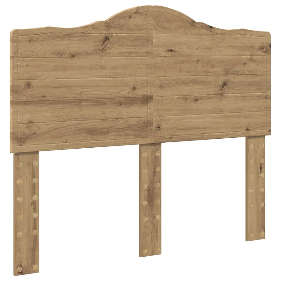 Cadre de lit Chêne artisan 135 x 190 cm Pin massif - 6