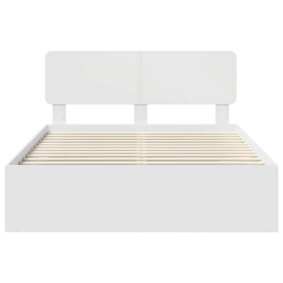 Cadre de lit avec tête de lit Blanc 140 x 190 cm Pin massif - 7