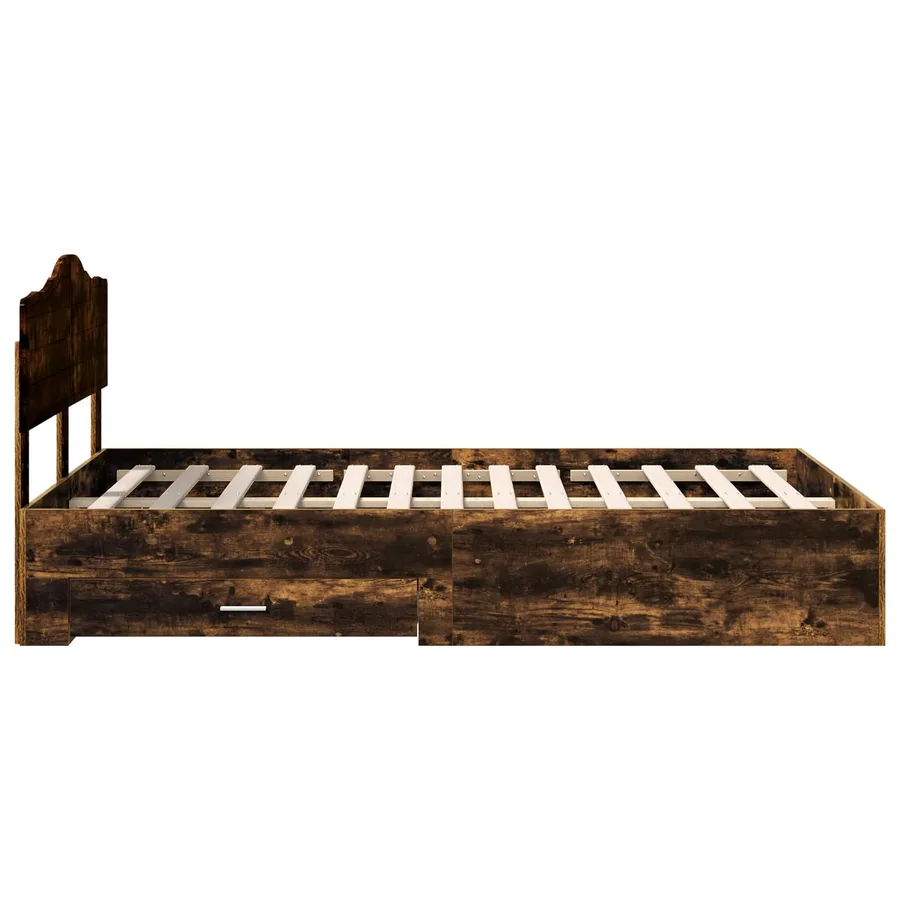 Cadre de lit Chêne fumé 120 x 200 cm Bois d'ingénierie - 9