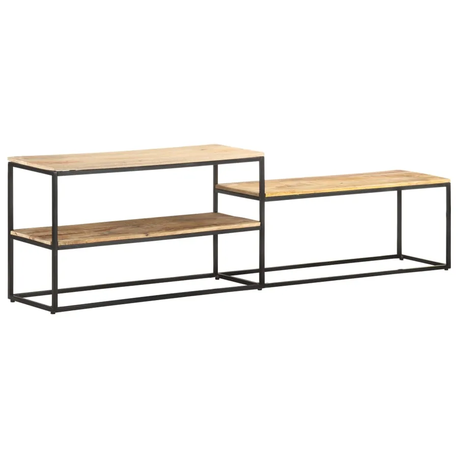 Meuble TV 180x30x50 cm Bois de manguier brut - 4