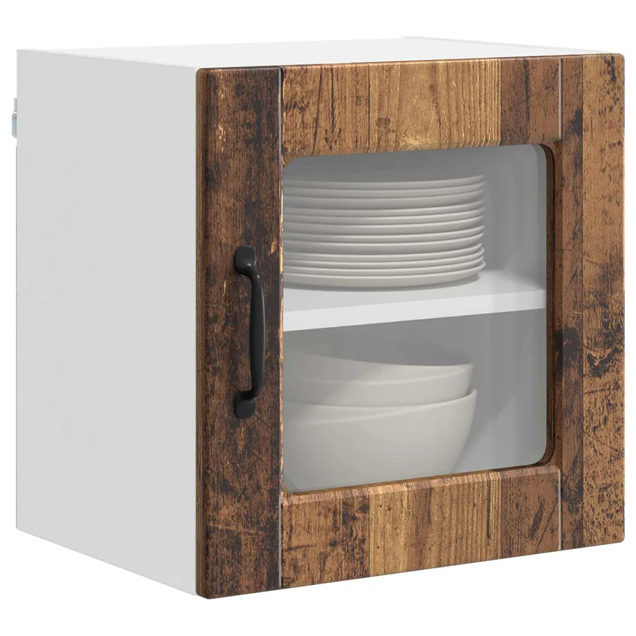 Cabinet en verre mural PORTO Bois ancien 40 x 31 x 40 cm - 3
