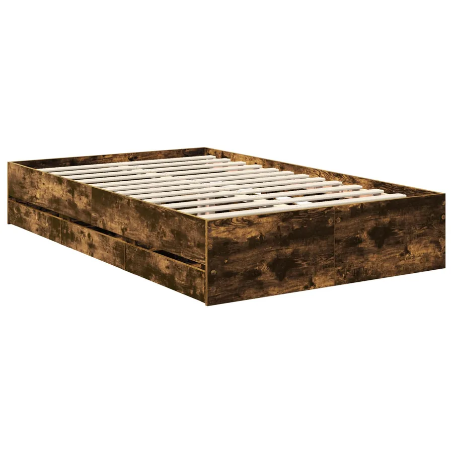 Cadre de lit Chêne fumé 120 x 190 cm Bois Ingénierie - 6