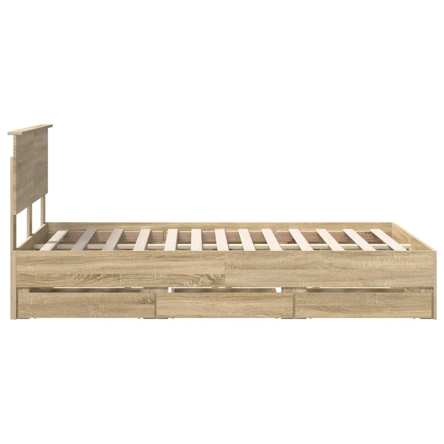 Cadre de lit Chêne Sonoma 120 x 190 cm Bois Ingénierie - 9