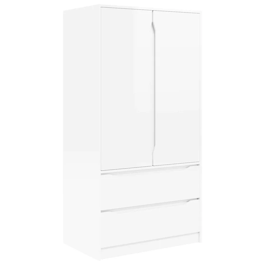 Armoire Blanc Brillant 79,5 x 49 x 156 cm Bois d’ingénierie - 2