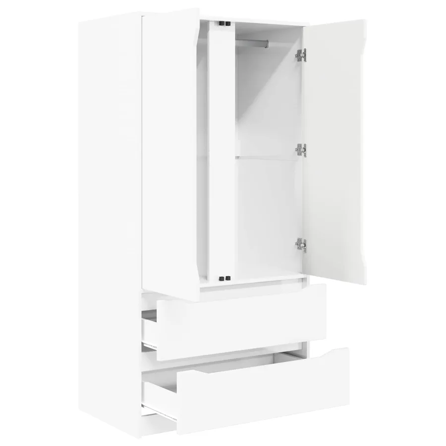 Armoire Blanc Brillant 79,5 x 49 x 156 cm Bois d’ingénierie - 5