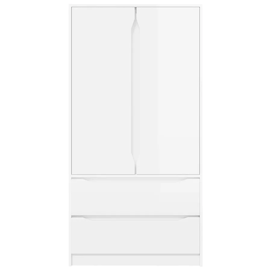 Armoire Blanc Brillant 79,5 x 49 x 156 cm Bois d’ingénierie - 7