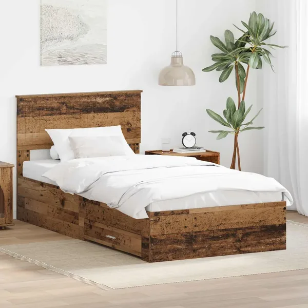 Cadre de lit Bois ancien 100 x 200 cm Bois d'ingénierie
