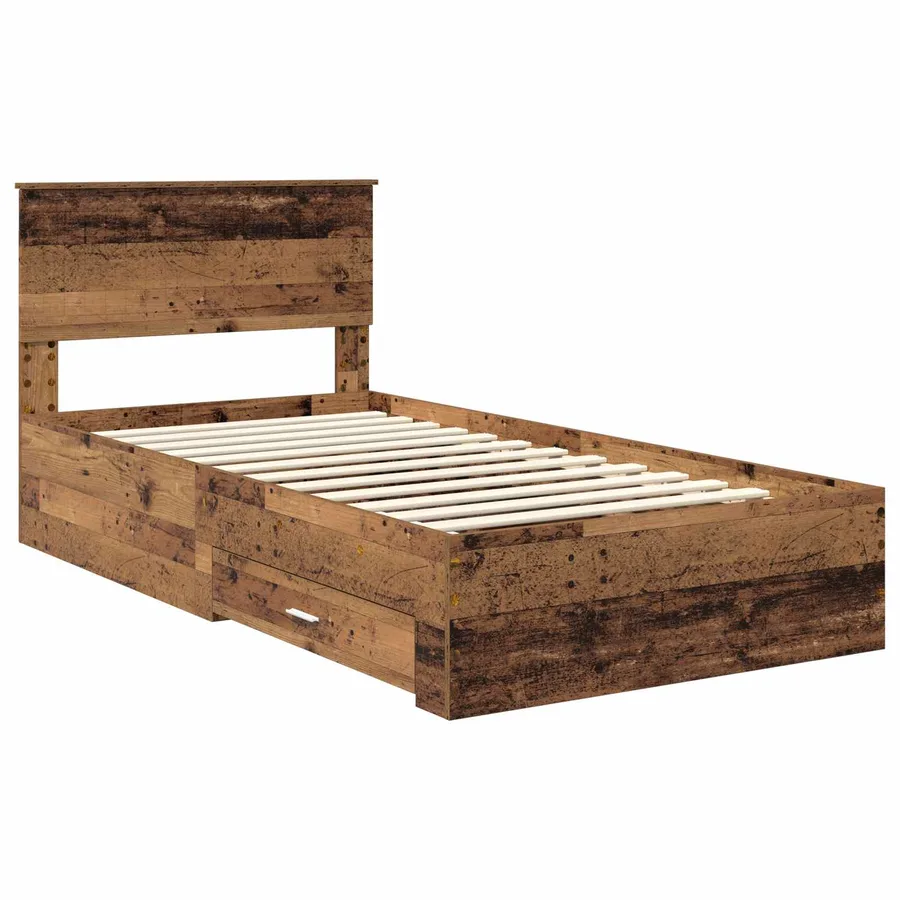 Cadre de lit Bois ancien 100 x 200 cm Bois d'ingénierie - 4