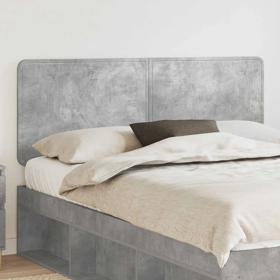 Tête de lit Gris béton Bois d'ingénierie