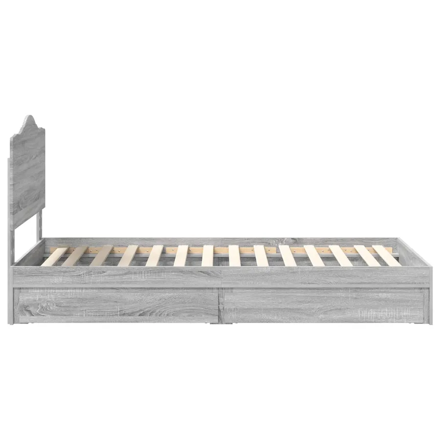 Lit de Rangement Gris Sonoma 90 x 190 cm Bois d'ingénierie - 9