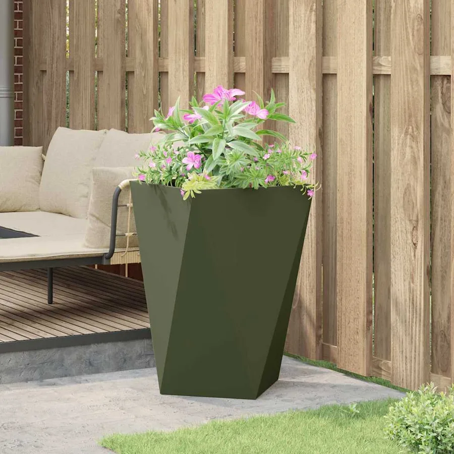 Jardinière Vert olive 50 x 50 x 75 cm Acier - 4