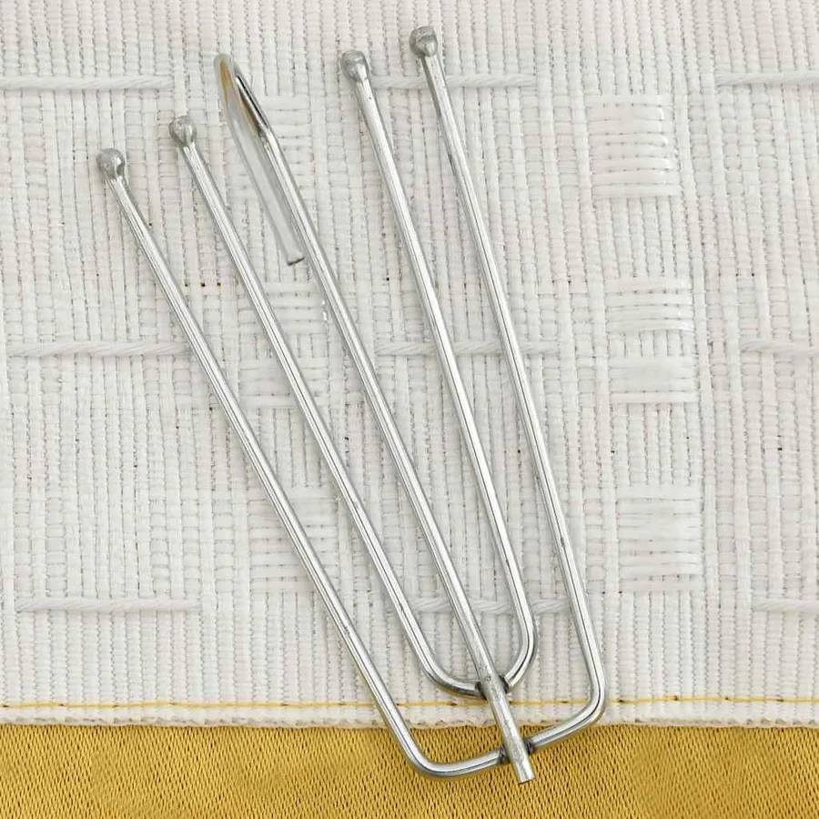 Rideaux occultants aspect lin et crochets 2 pcs Jaune 140x245cm - 3