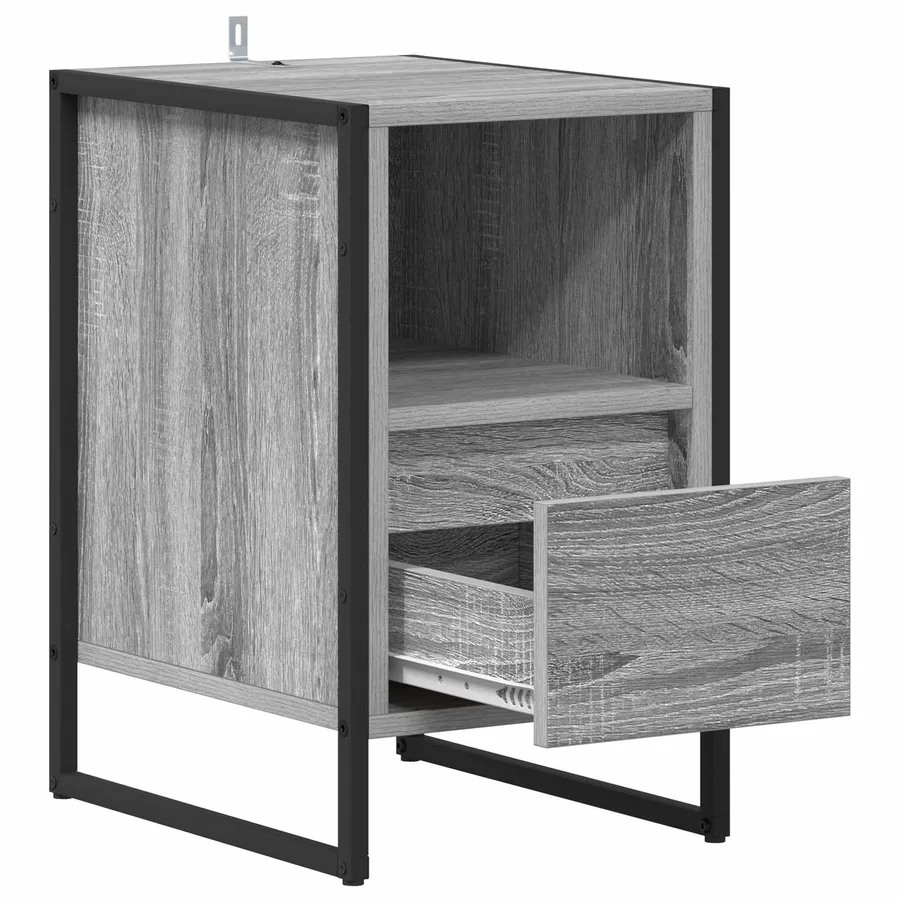 Table de chevet avec tiroir 2 pcs Gris Sonoma 39,5 x 30 x 50 cm - 6