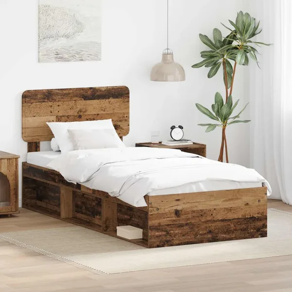 Cadre de lit Bois ancien 75 x 190 cm Pin massif