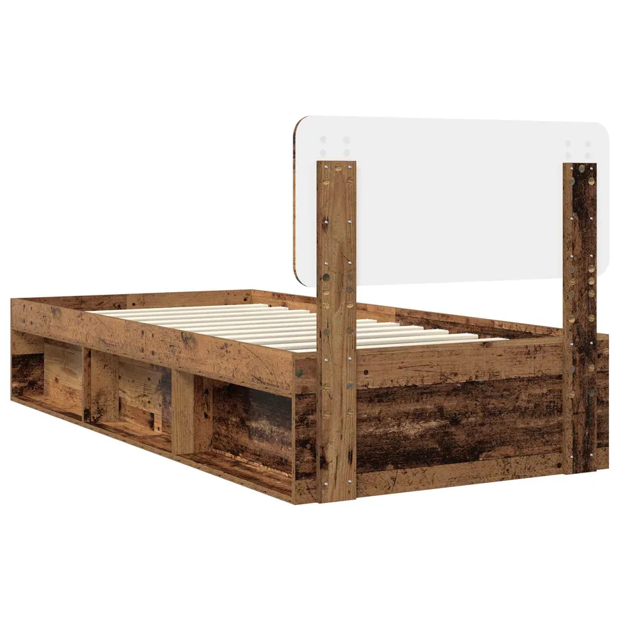Cadre de lit Bois ancien 75 x 190 cm Pin massif - 9
