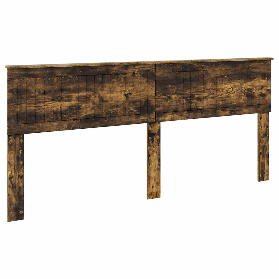 Cadre de lit Chêne fumé 200 x 200 cm Pin massif - 6