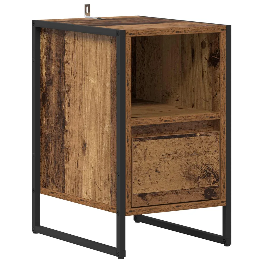 Table de chevet avec tiroir 2 pcs Bois Ancien 39,5 x 30 x 50 cm - 5