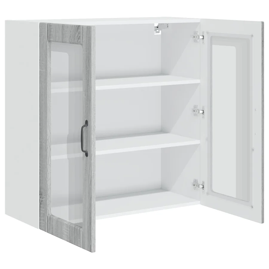 Cabinet en verre mural PORTO Gris Sonoma 80 x 31 x 80 cm - 5