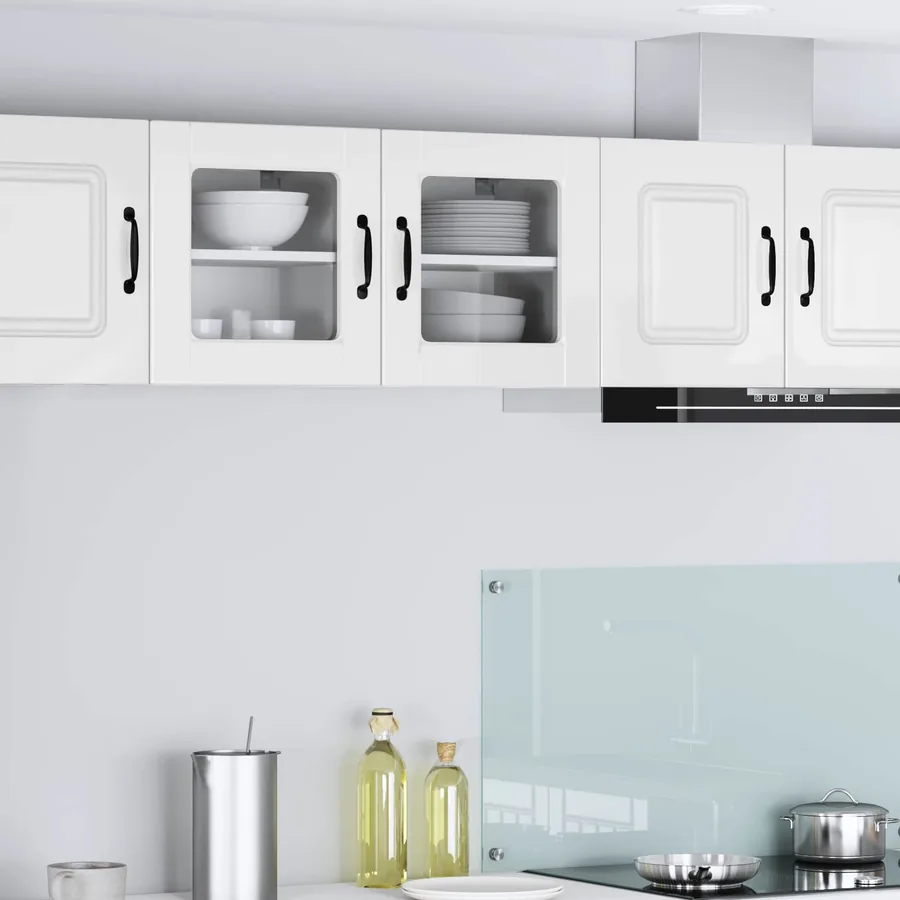 Cabinet en verre mural PORTO Blanc brillant 40 x 31 x 40 cm