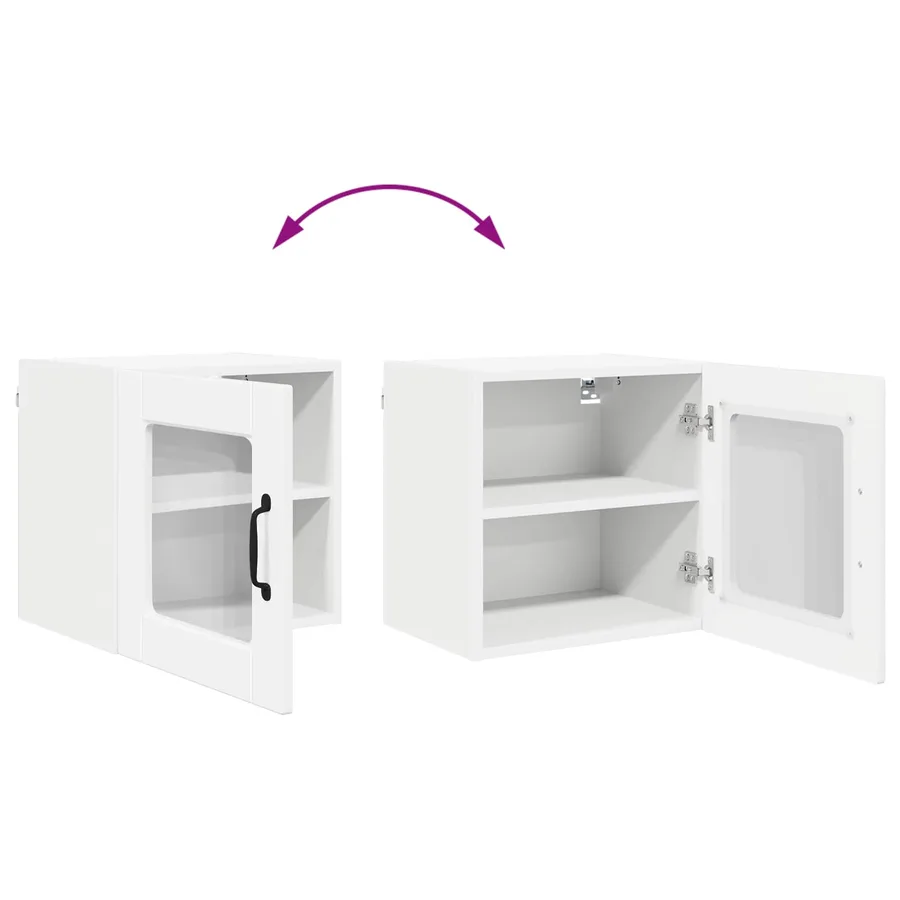 Cabinet en verre mural PORTO Blanc brillant 40 x 31 x 40 cm - 11
