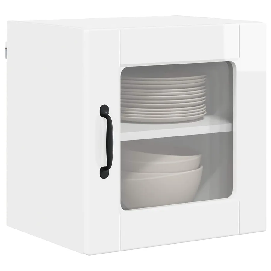 Cabinet en verre mural PORTO Blanc brillant 40 x 31 x 40 cm - 3