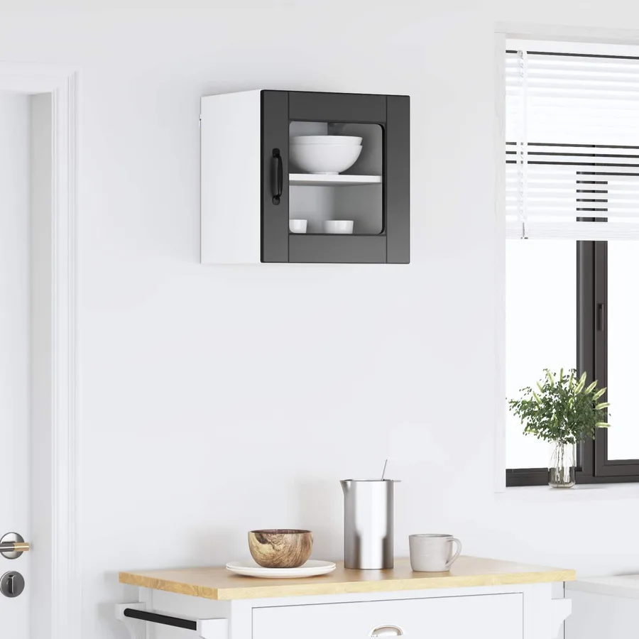 Cabinet en verre mural PORTO Noir 40 x 31 x 40 cm - 4