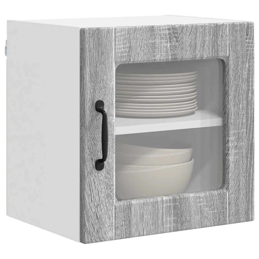 Armoire en verre mural PORTO 2 pcs Gris Sonoma 40 x 31 x 40 cm - 3