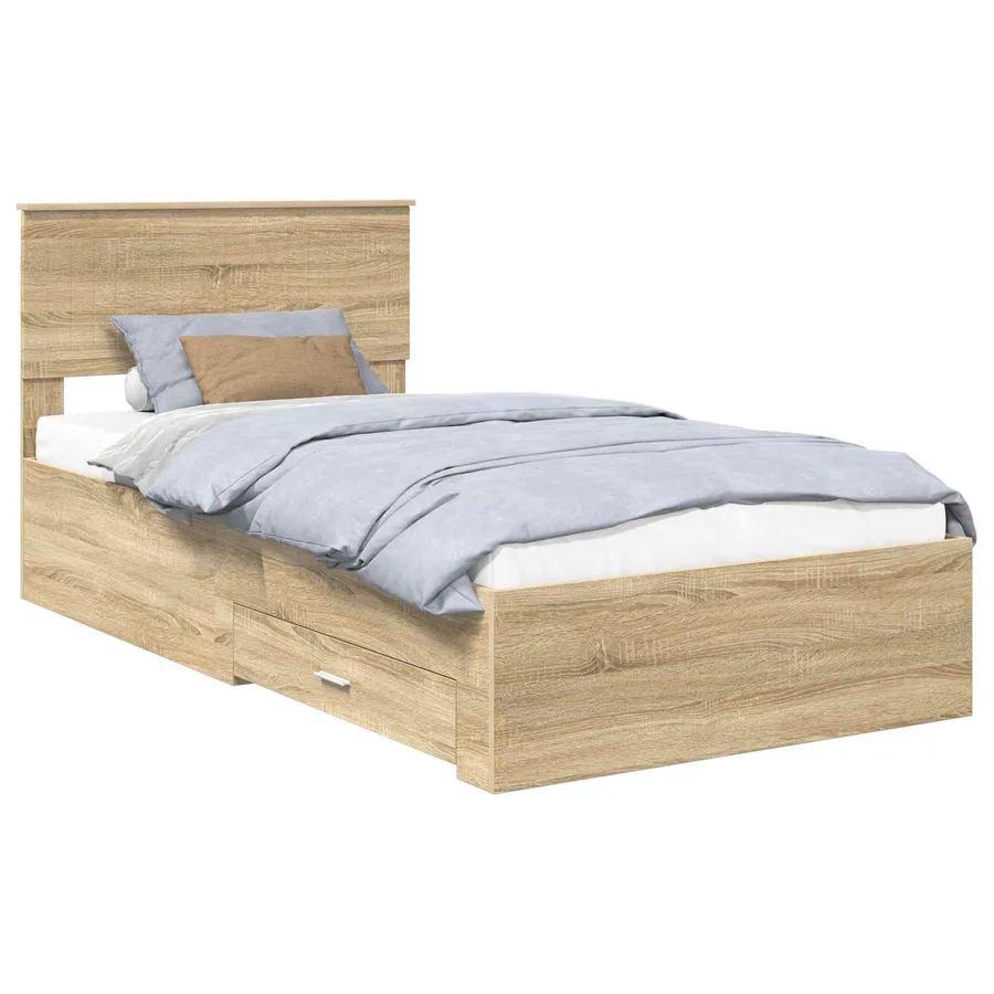 Cadre de lit Chêne Sonoma 100 x 200 cm Bois d'ingénierie - 2