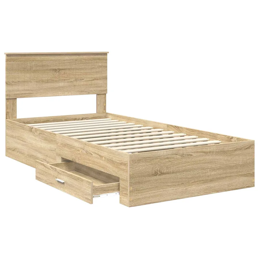 Cadre de lit Chêne Sonoma 100 x 200 cm Bois d'ingénierie - 5