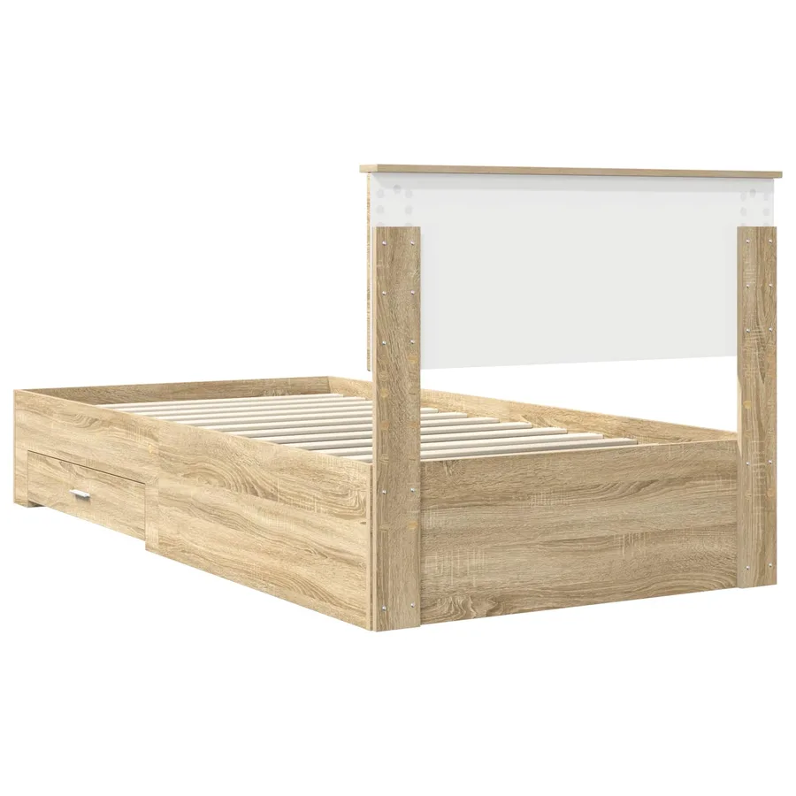 Cadre de lit Chêne Sonoma 100 x 200 cm Bois d'ingénierie - 9
