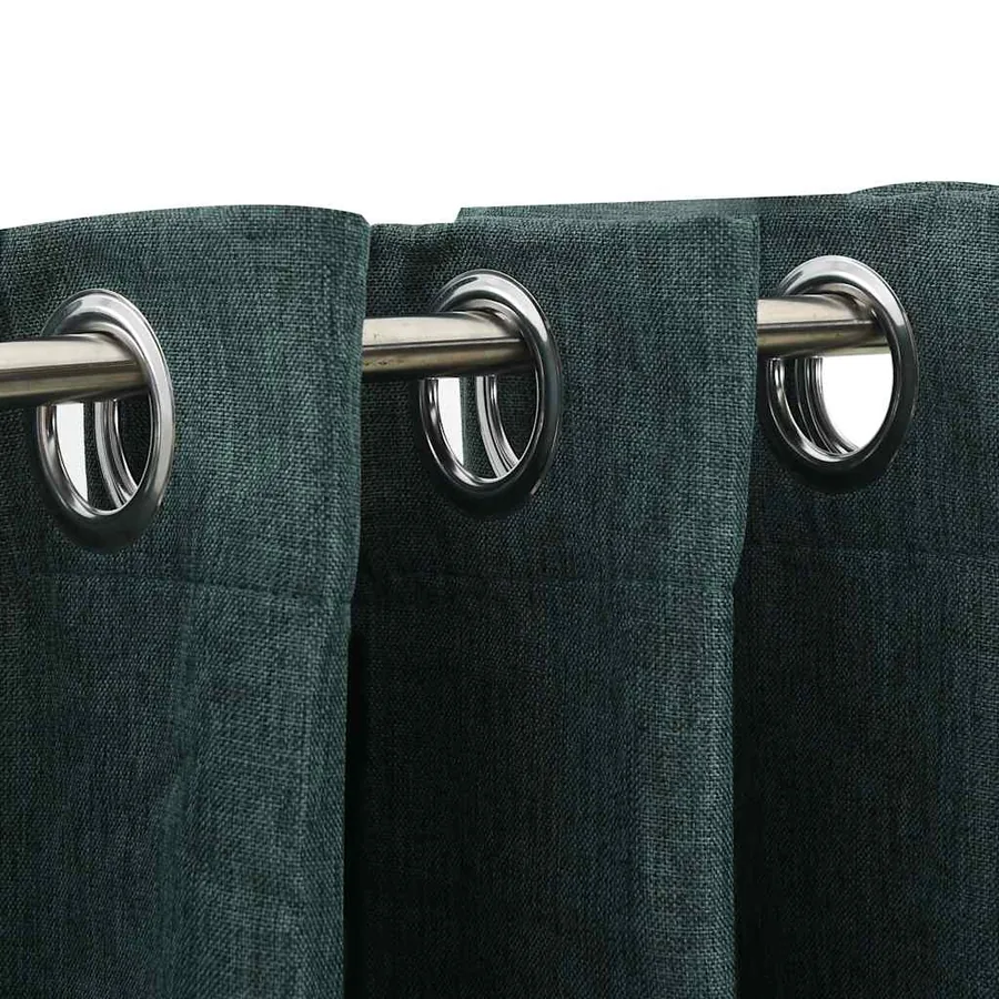 Rideaux occultants Aspect lin avec œillets 2 pcs Vert 140x225cm - 3