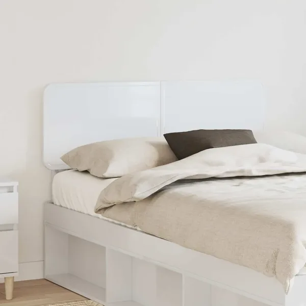Tête de lit Blanc Brillant Bois d'ingénierie