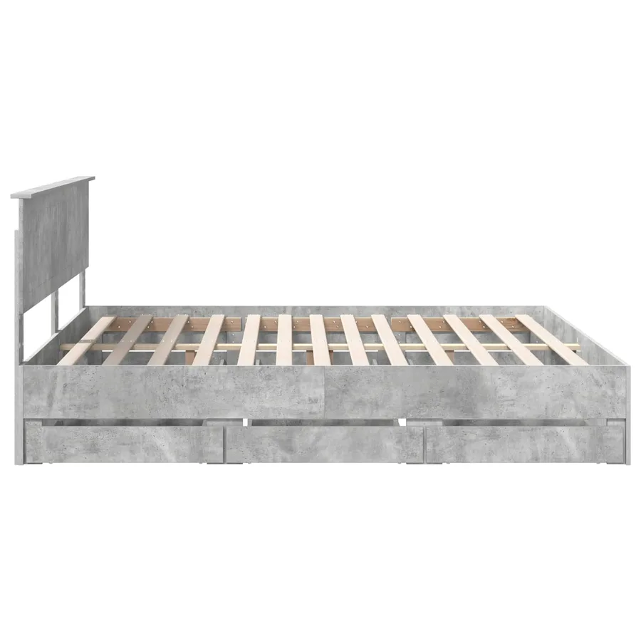 Cadre de lit Gris béton 180 x 200 cm Bois Ingénierie - 9