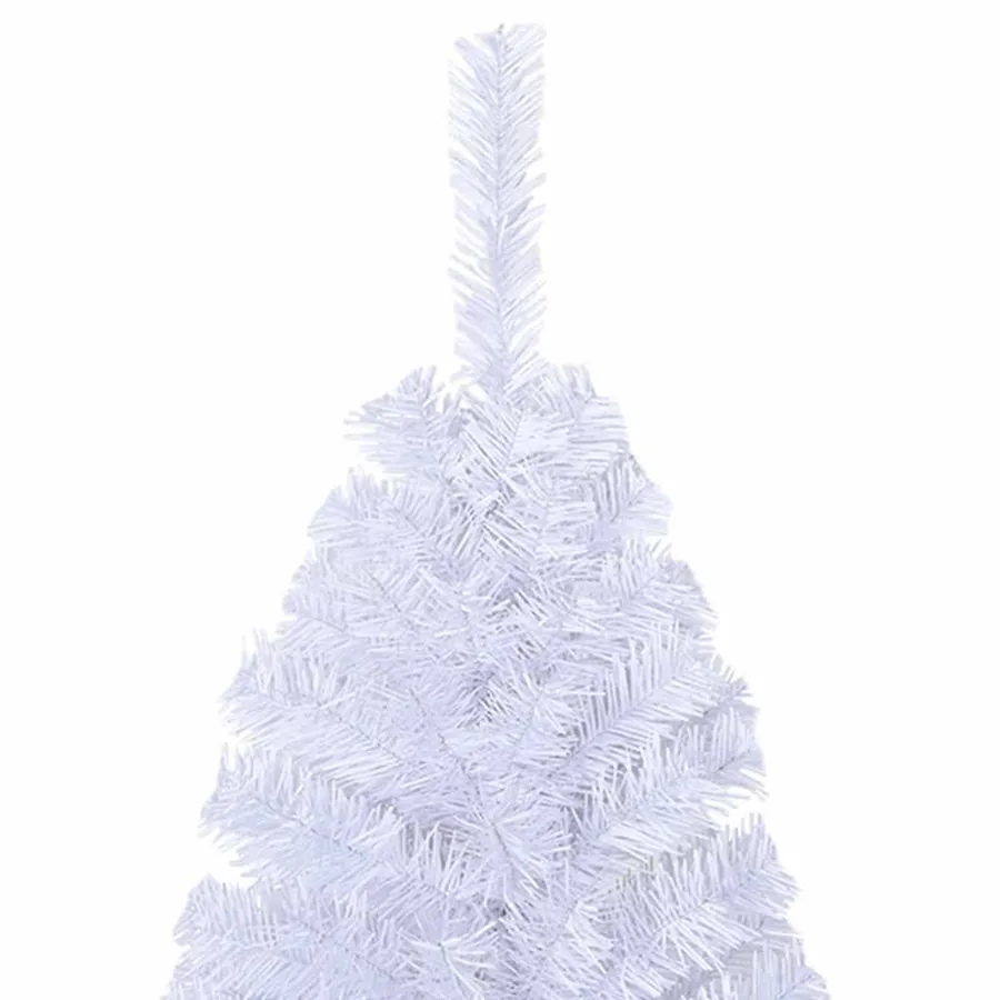 Arbre de Noël artificiel avec branches épaisses blanc 210cm PVC - 4