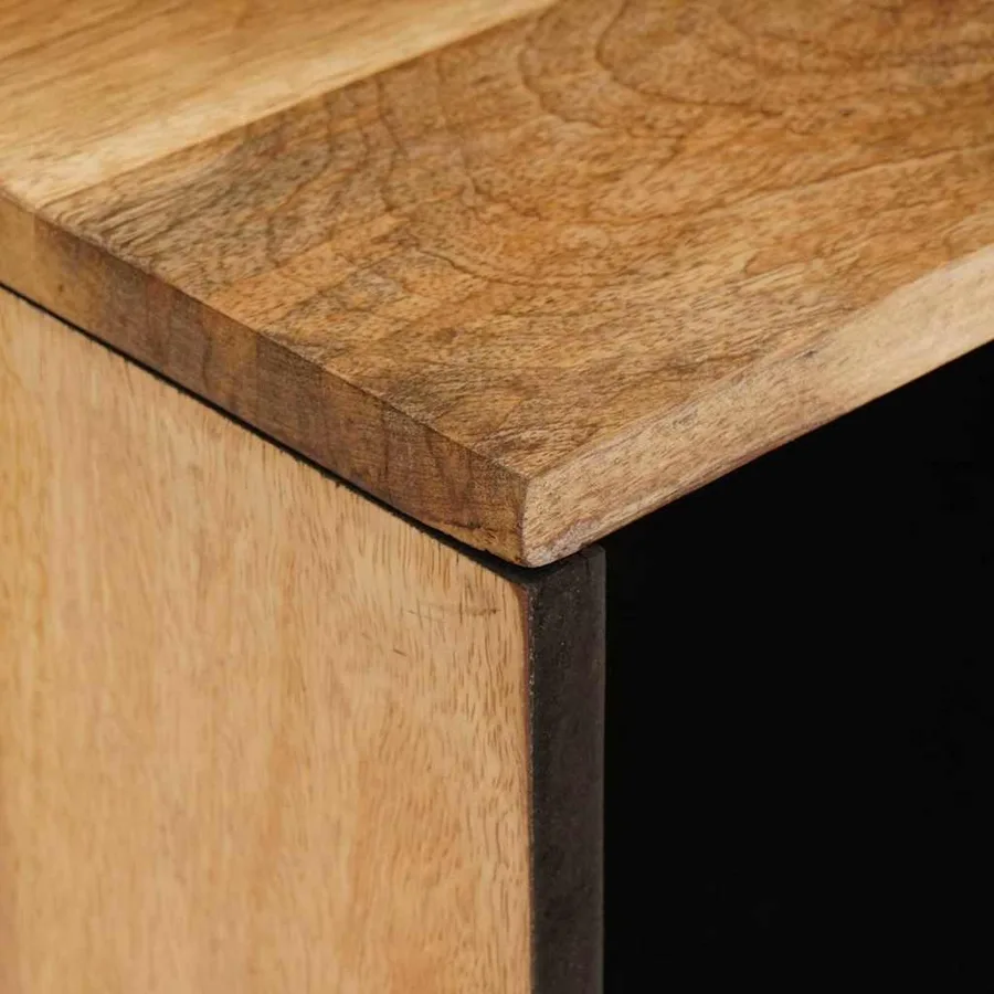Meuble TV Marron 80 x 33 x 46 cm Bois de mangue massif - 6