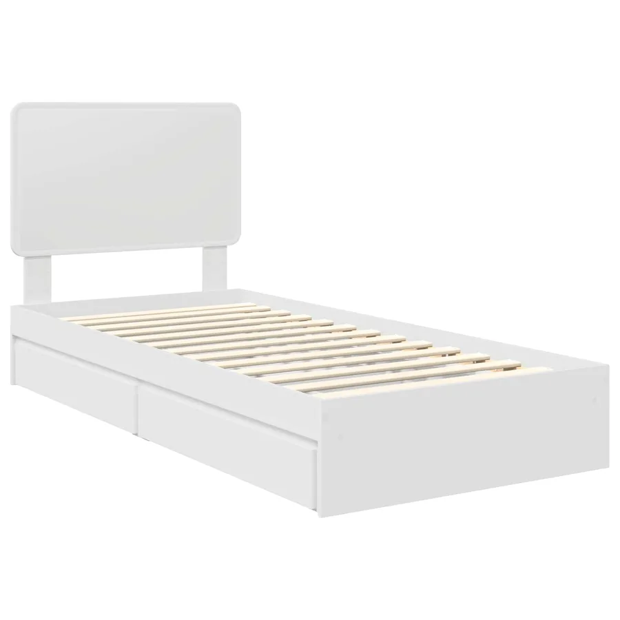 Lit de Rangement Blanc 75 x 190 cm Bois d'ingénierie - 4