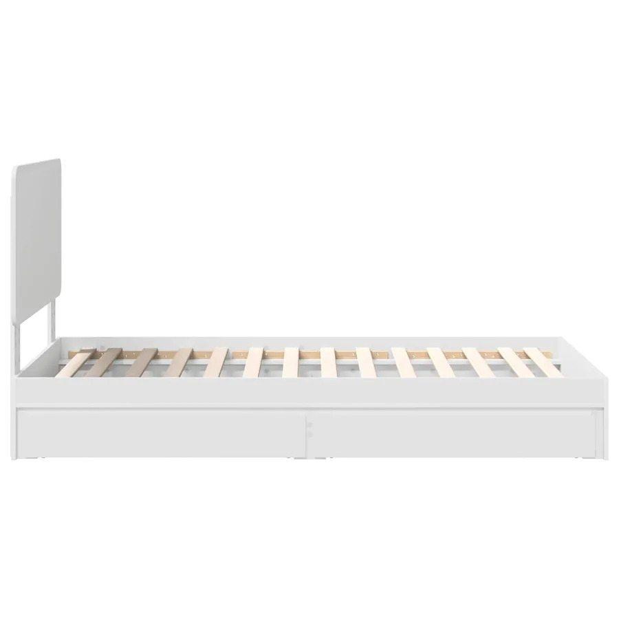 Lit de Rangement Blanc 75 x 190 cm Bois d'ingénierie - 9