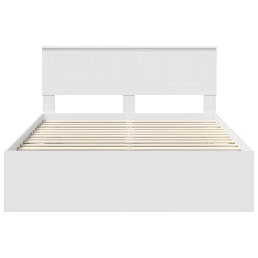 Cadre de lit avec tête de lit Blanc 140 x 190 cm Pin massif - 7