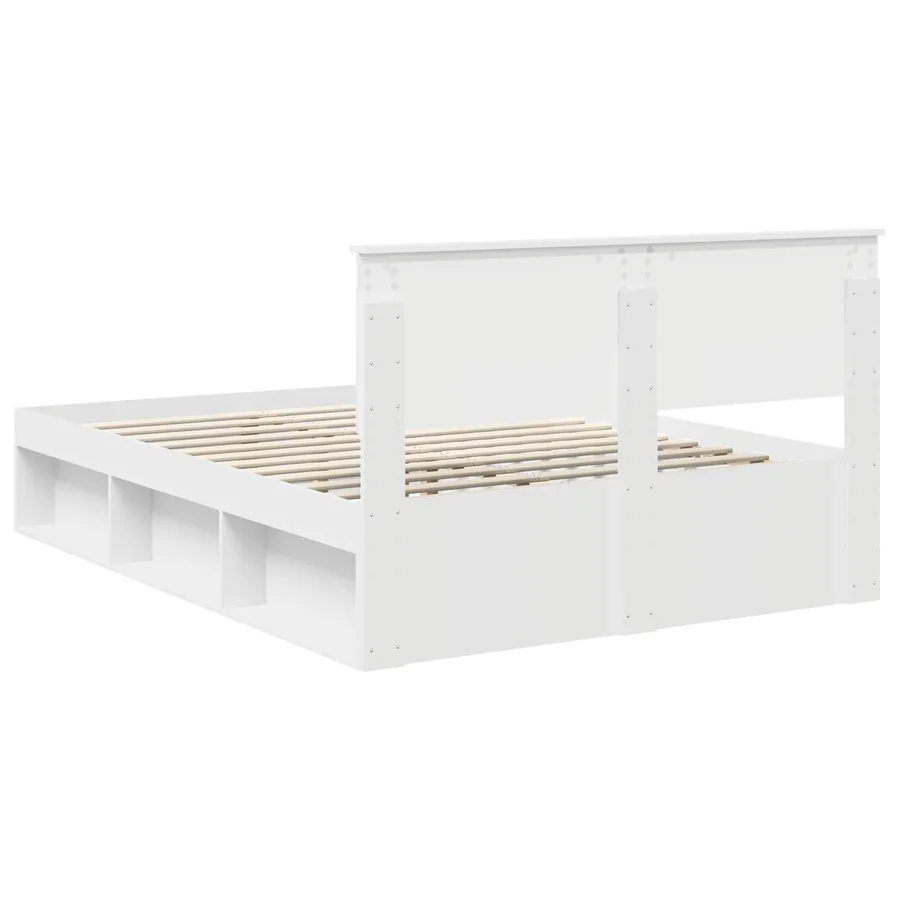 Cadre de lit avec tête de lit Blanc 140 x 190 cm Pin massif - 9