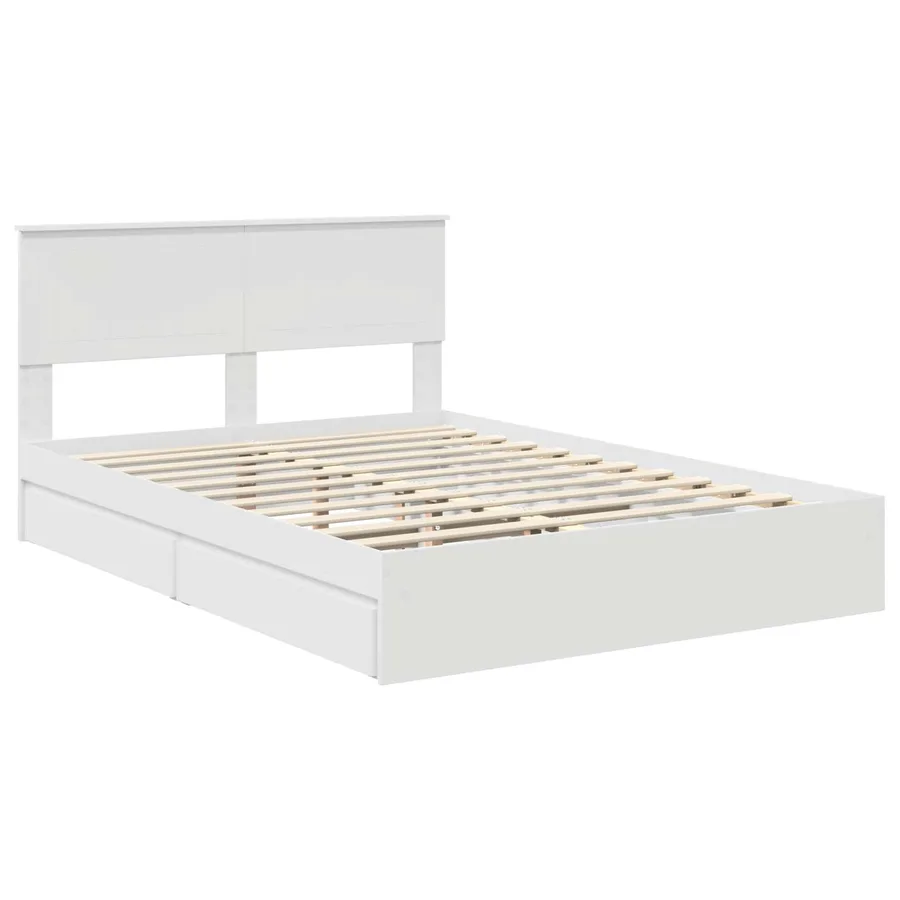 Lit de Rangement Blanc 140 x 190 cm Bois d'ingénierie - 4